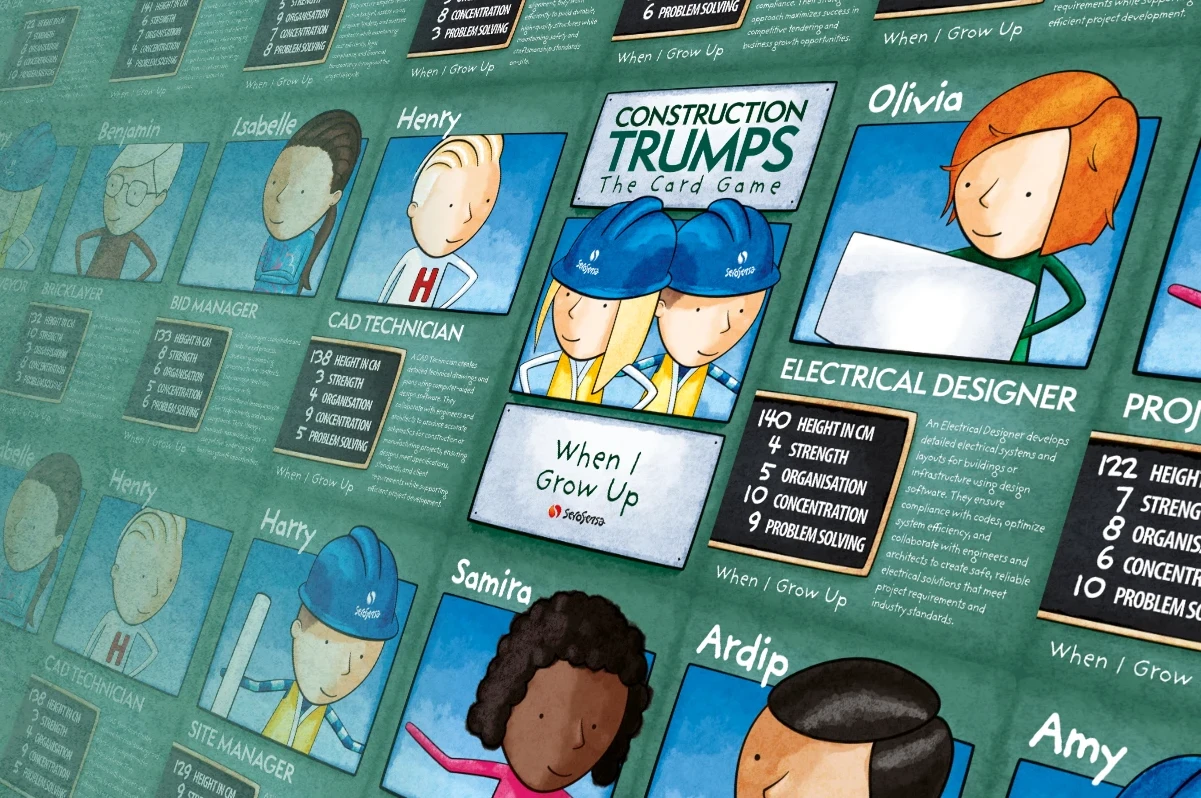When I Grow Up Construction Trumps card design