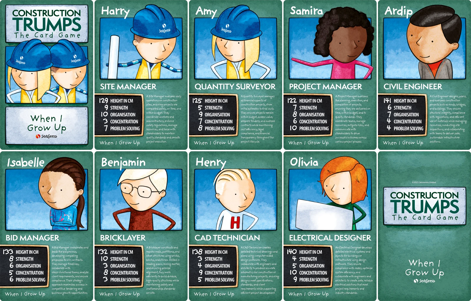 When I Grow Up Construction Trumps card deck