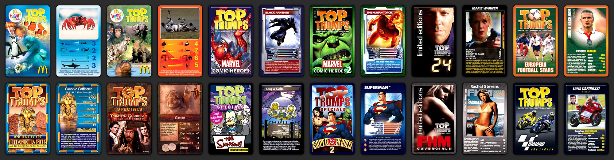Classic Top Trumps card deck design