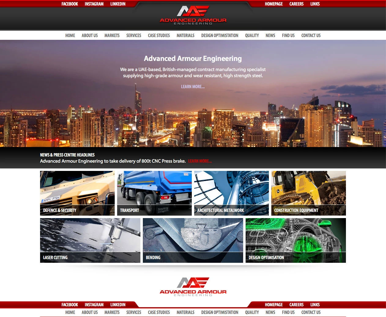 Advanced Armour Engineering Website