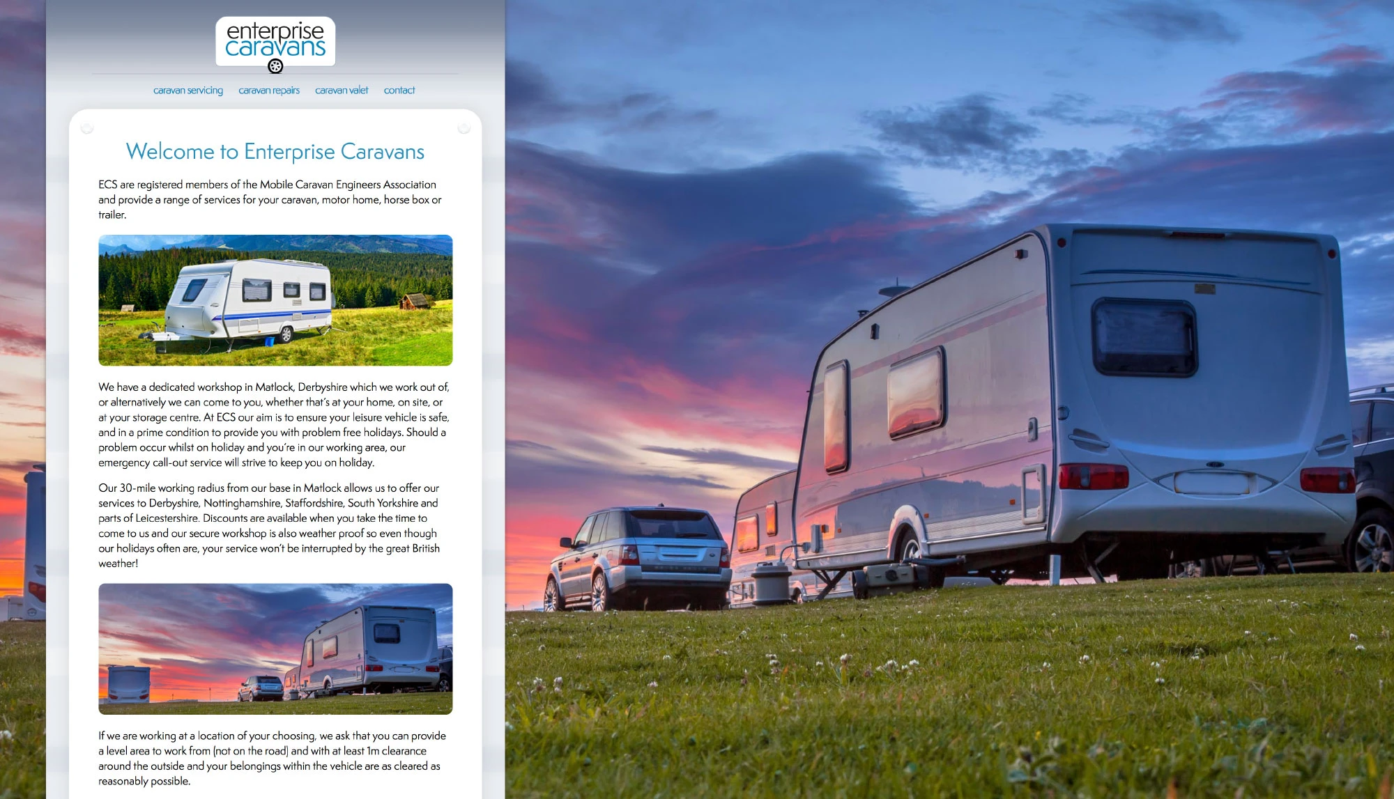 Enterprise Caravans Website