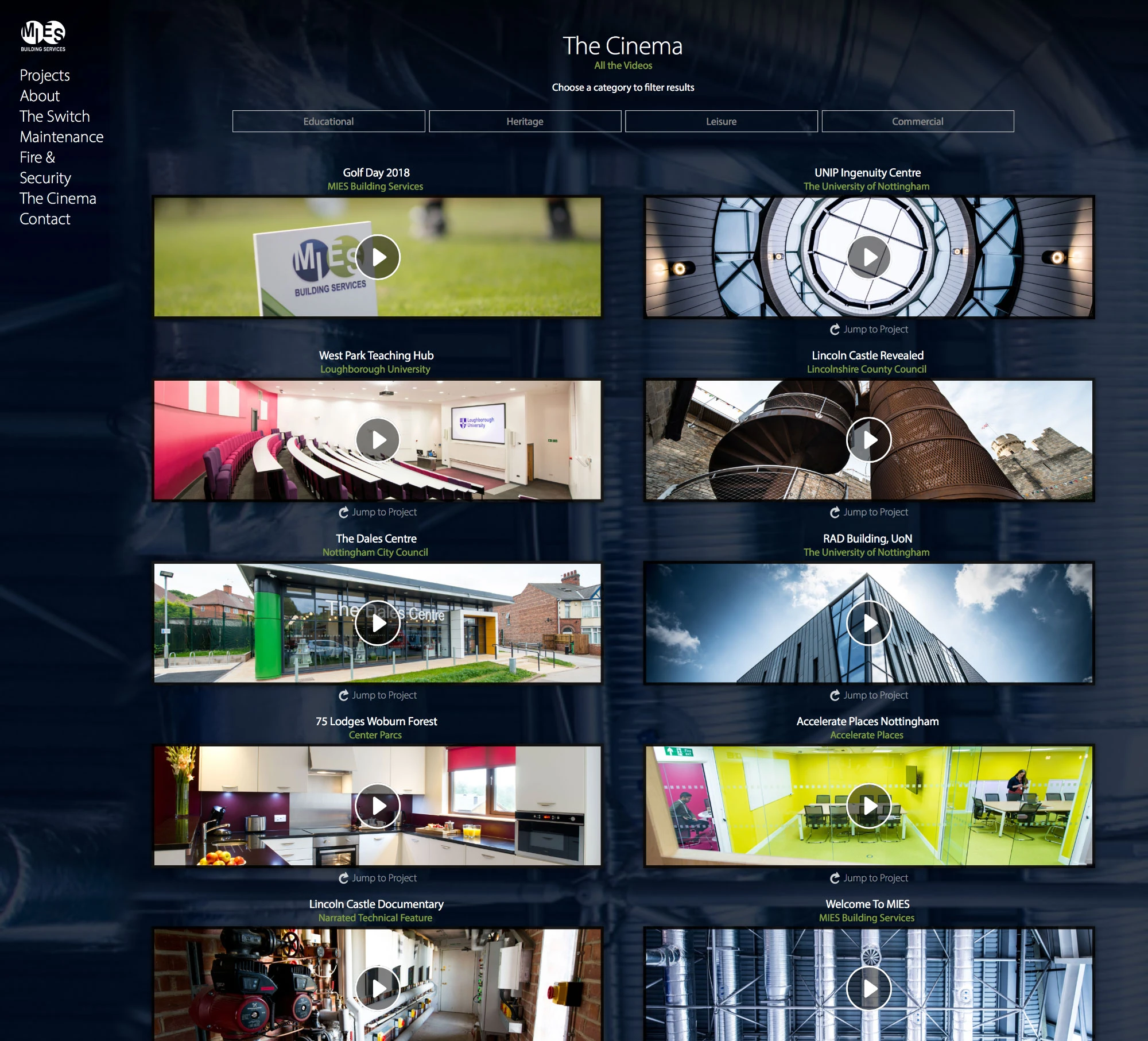 MIES Building Services website design
