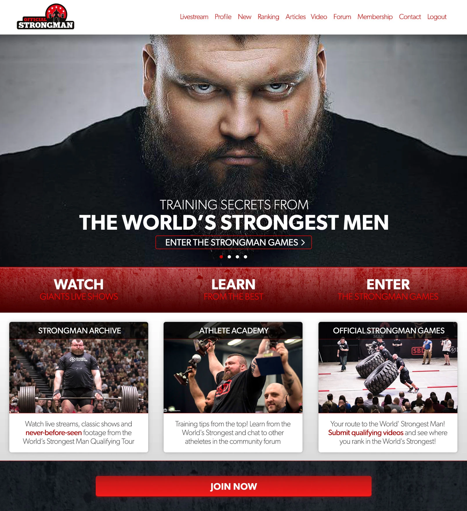 Official Strongman website design