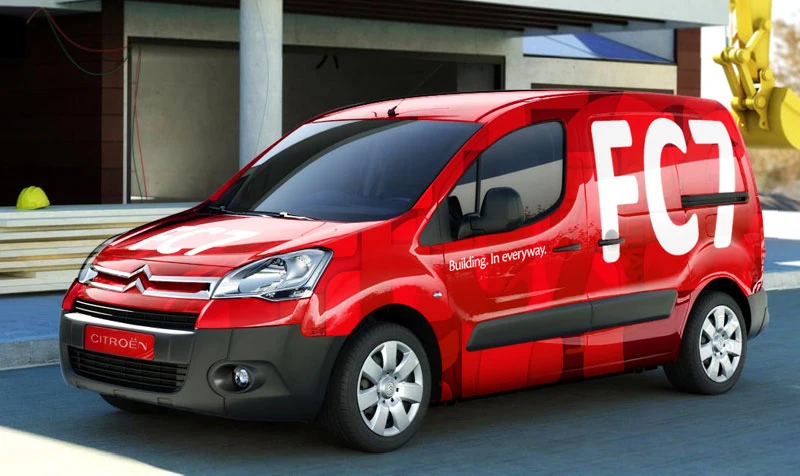 FC7 construction van wrap design